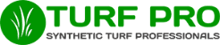 Green synthetic turf with a logo reading 'Synthetic Turf Pro'.