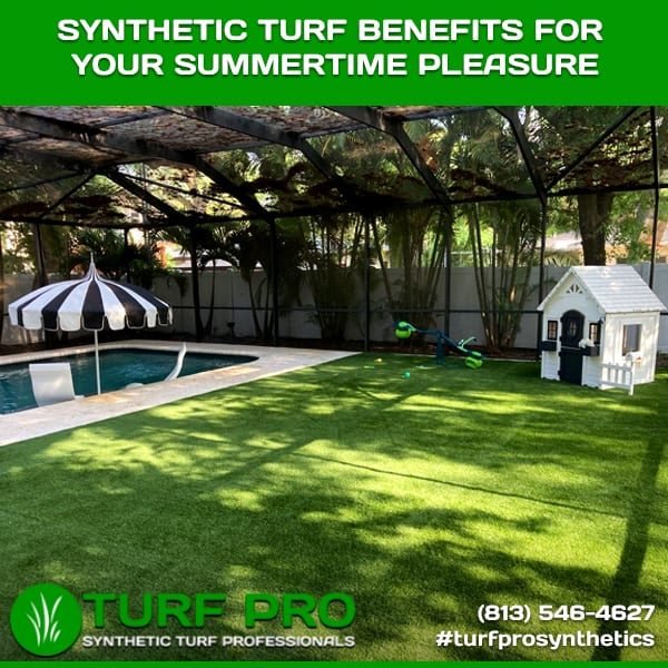 Synthetic turf enhances your summer with a beautiful, maintenance-free lawn.