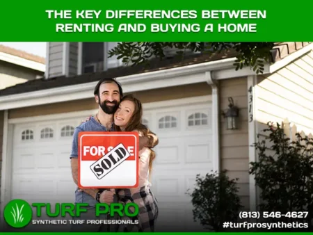 Couple holding a sold sign in front of their new home.