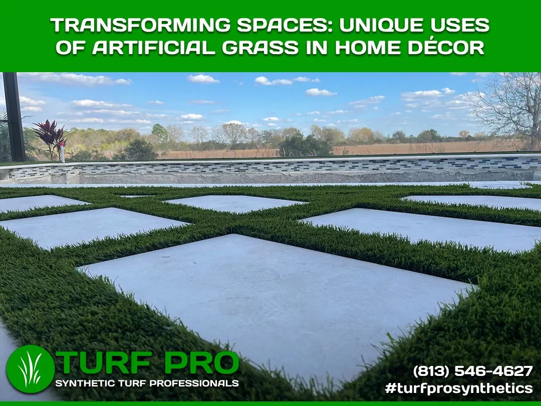 Modern home decor with geometric turf grass designs.